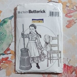 Butterick B4569 Girls Historical Colonial Costume Pattern Size 4-5-6